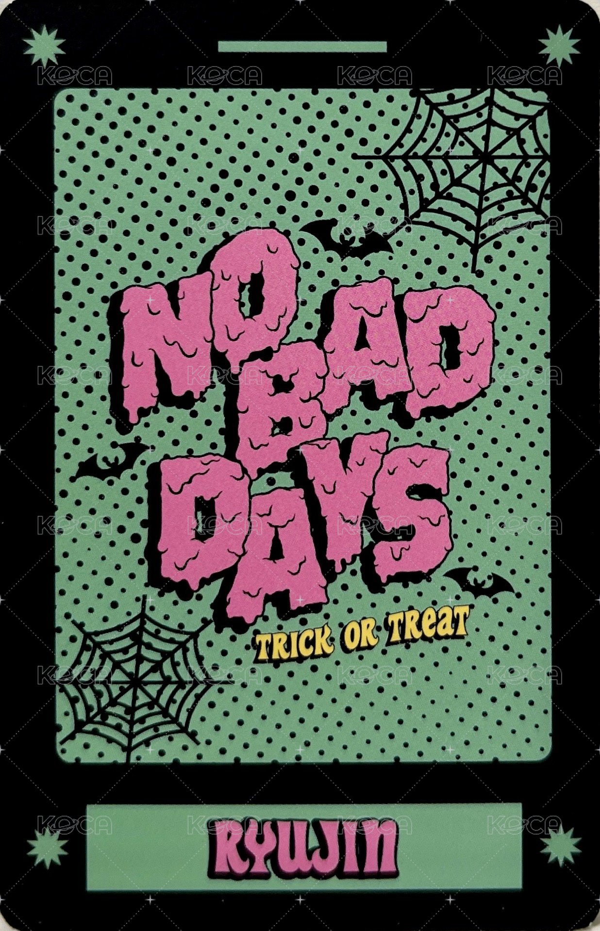 NO BAD DAYS 周邊卡 十月 背面