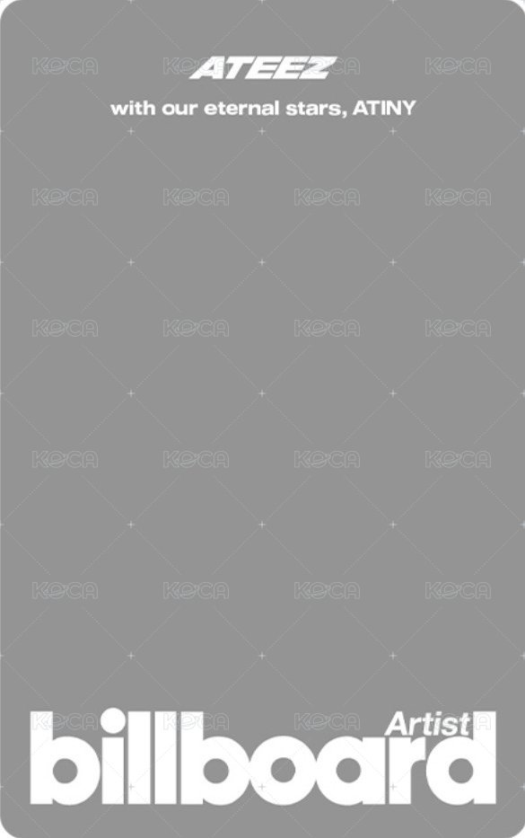 Billboard雜誌   特典卡 KQ SHOP 背面