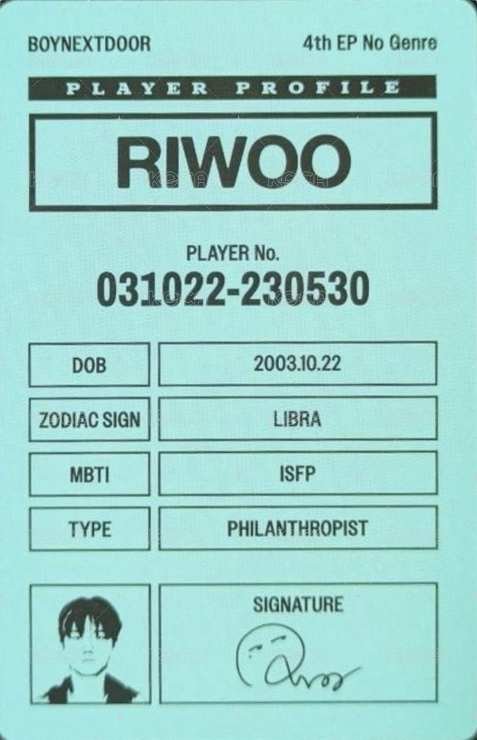 No Genre 專輯卡 Board Game ver.2 背面