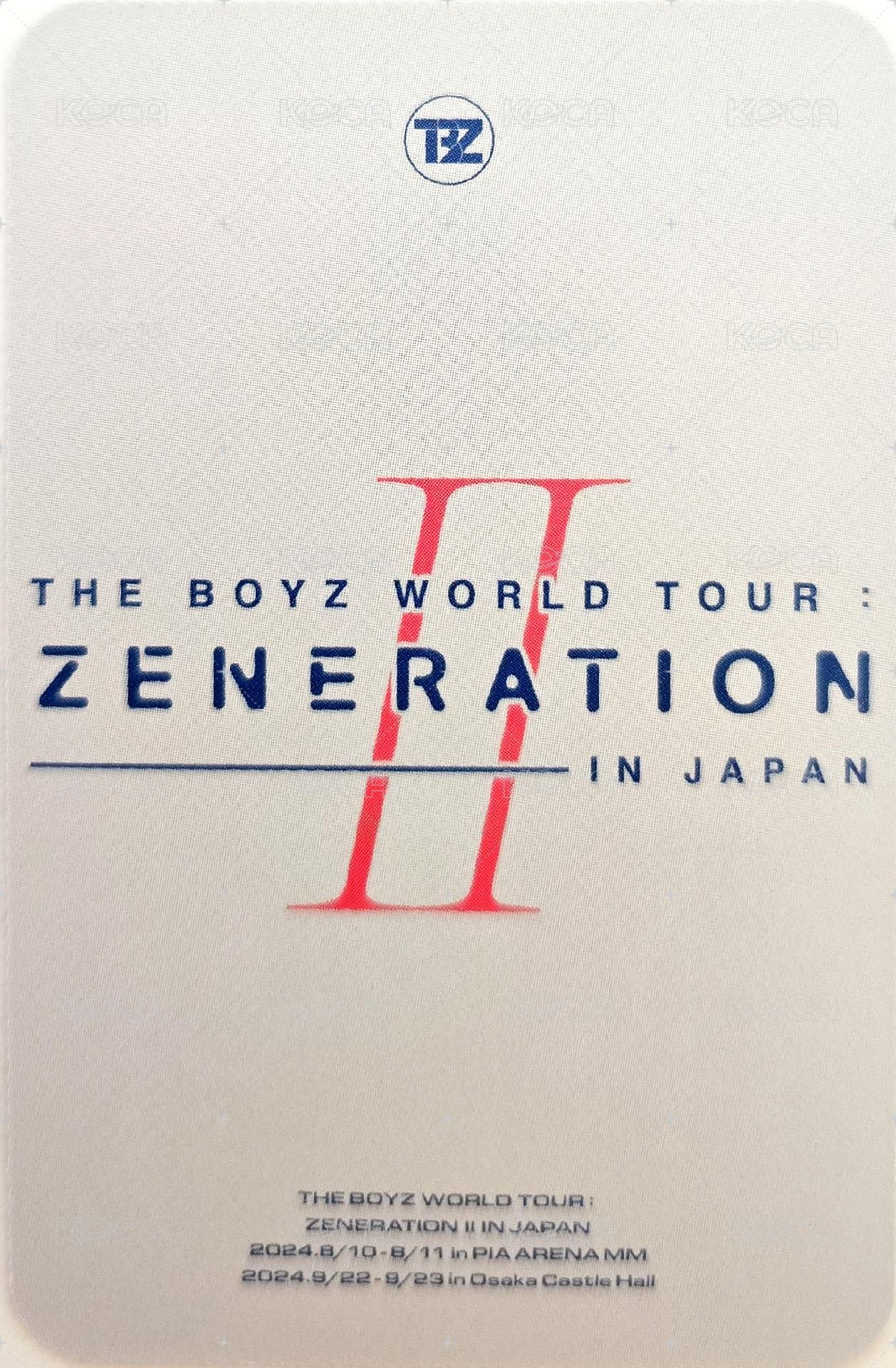 THE BOYZ WORLD TOUR : ZENERATION Ⅱ 周邊卡 JAPAN 隨機小卡卡套組 背面