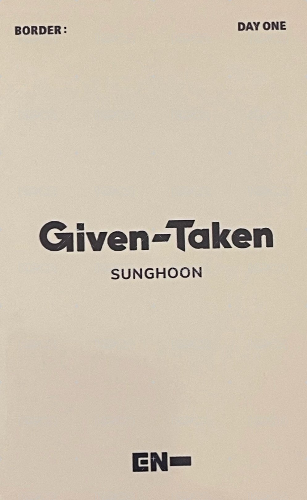 迷一 打歌卡 Given-Taken 公放訓 背面