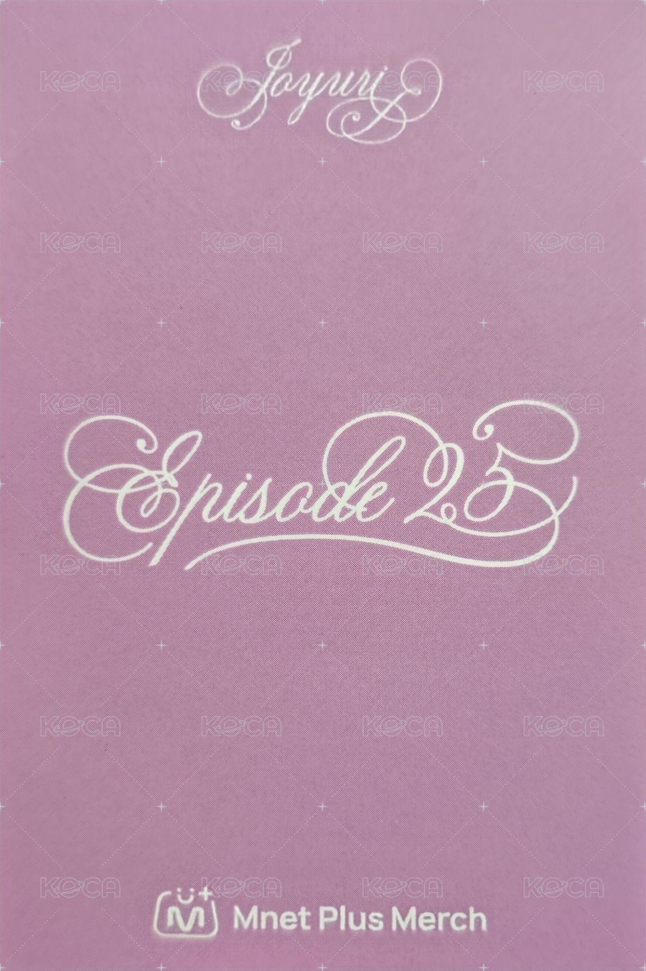 Episode 25 mnet 特典卡  背面