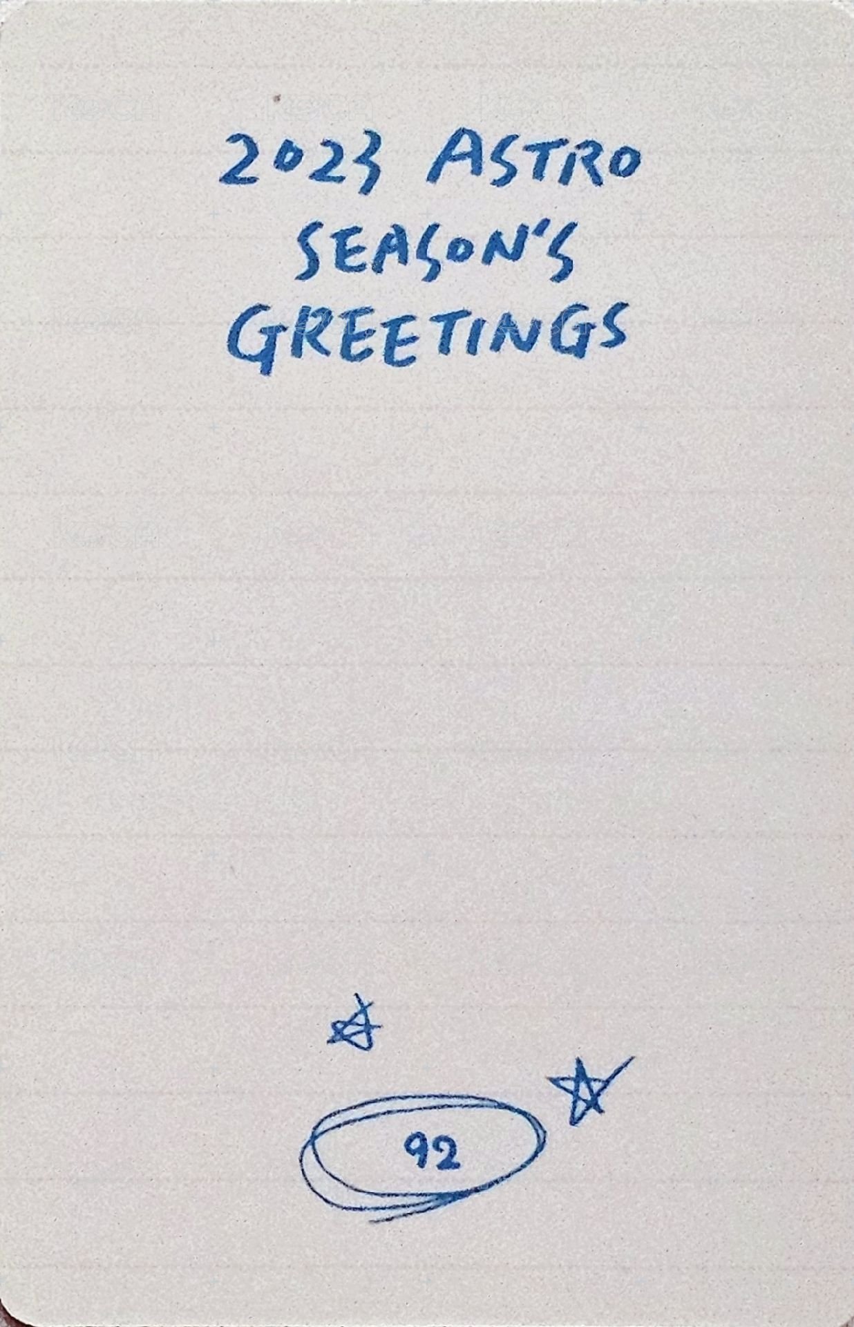 2023 年曆 隨機卡  背面