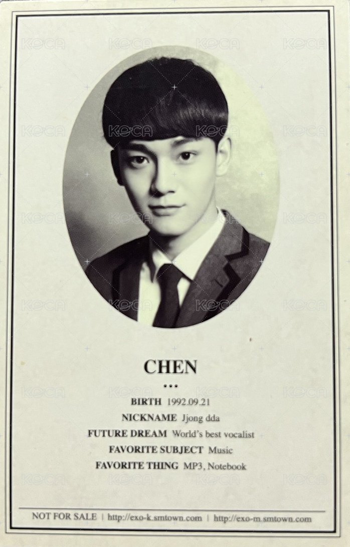 XOXO 專輯卡 學生證 背面