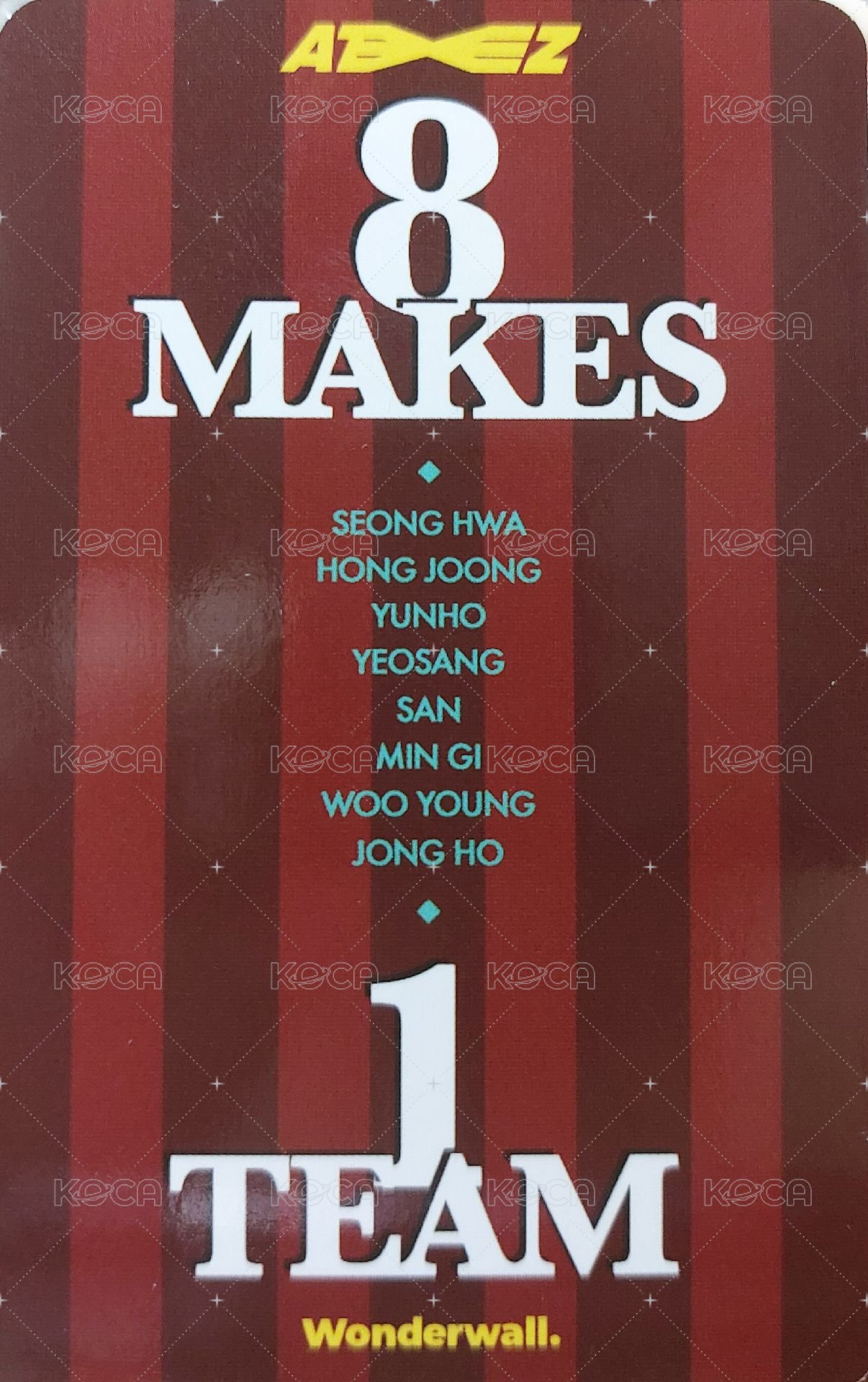 Fever Epilogue wonderwall 2.0 簽售卡  背面