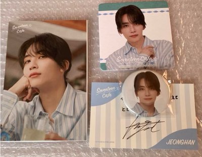 SEVENTEEN BEACH VACATION CAFE 2023 淨漢 入場特典 官方卡 明信片+ 團體照片立牌框