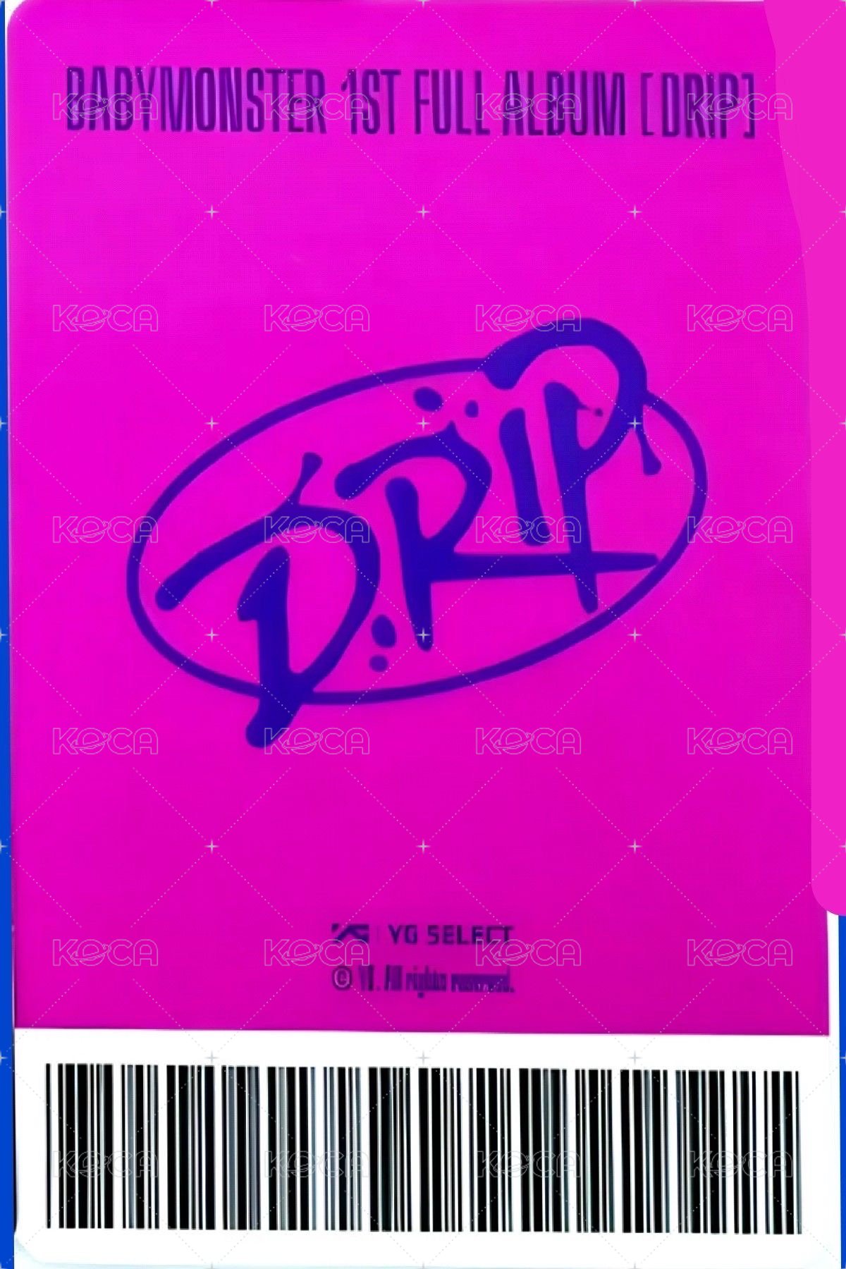 DRIP yg 特典卡 預售禮 YG tag ver. 背面