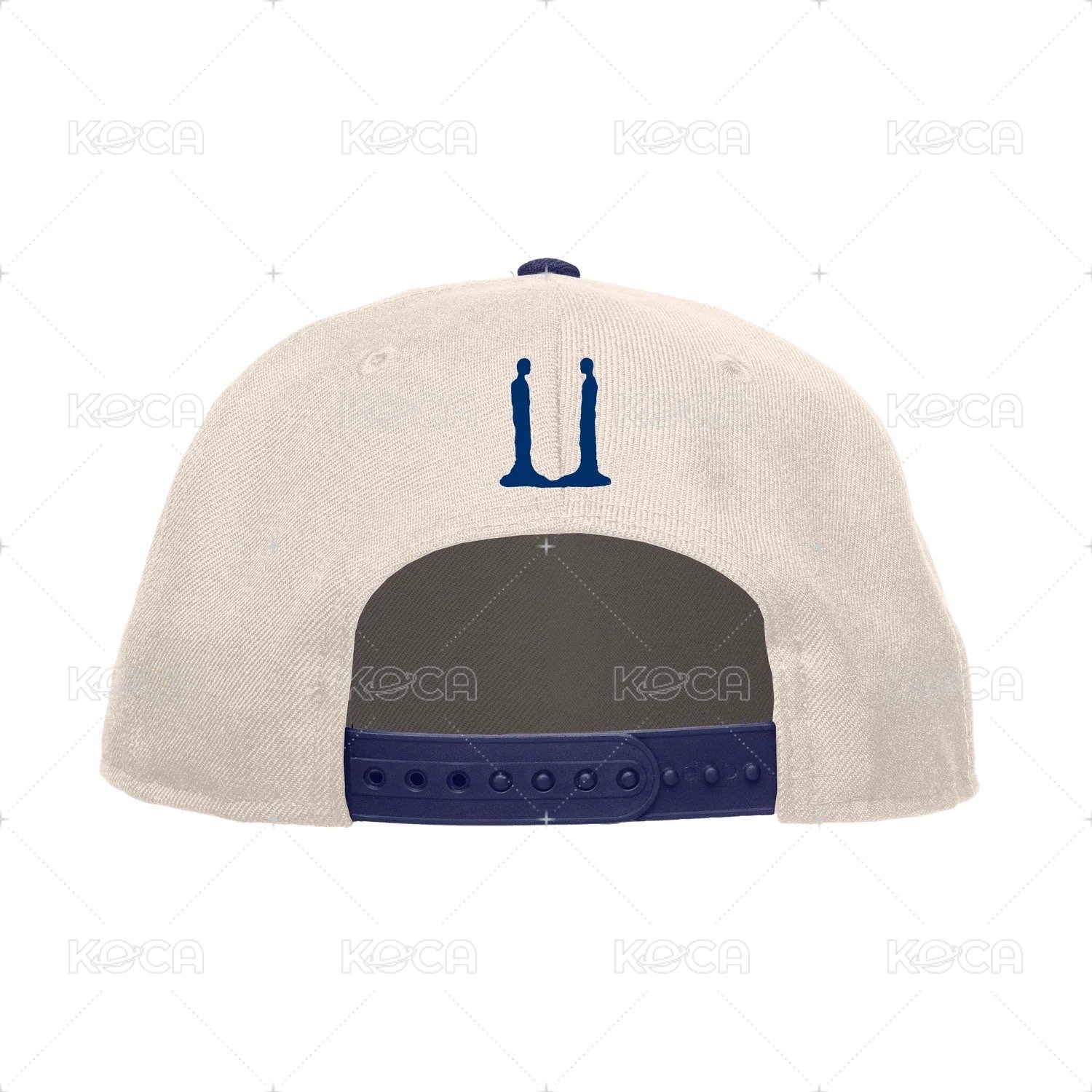 ÜBERMENSCH UNSTRUCTURED SNAPBACK HAT (NATURAL/NAVY
