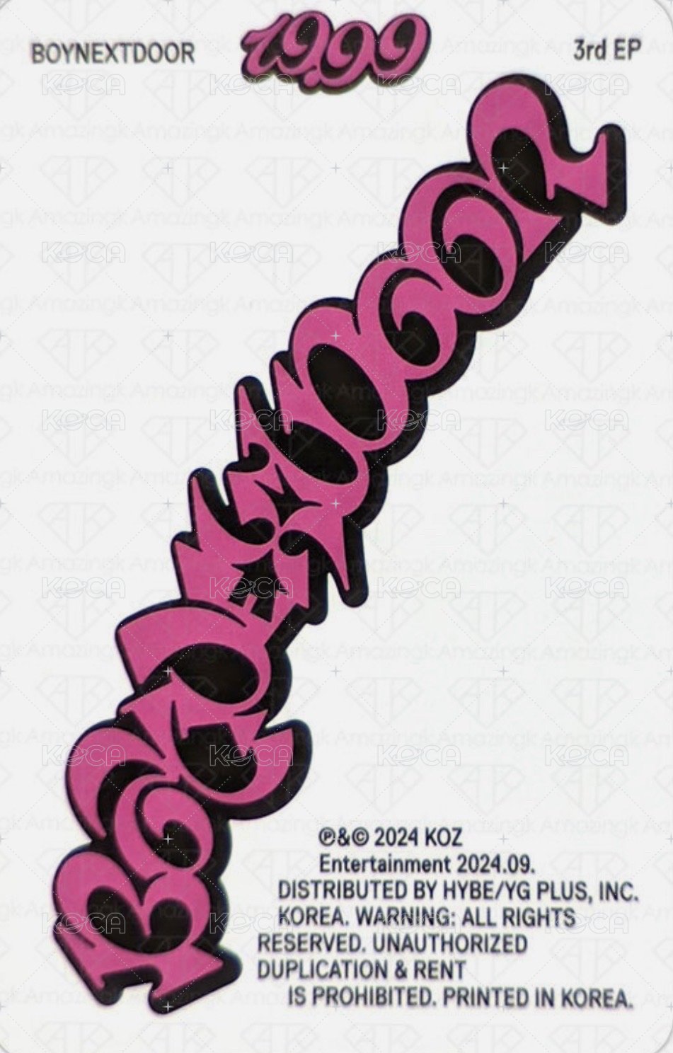 19.99 專輯卡 Dangerous ver. 專卡 4 背面