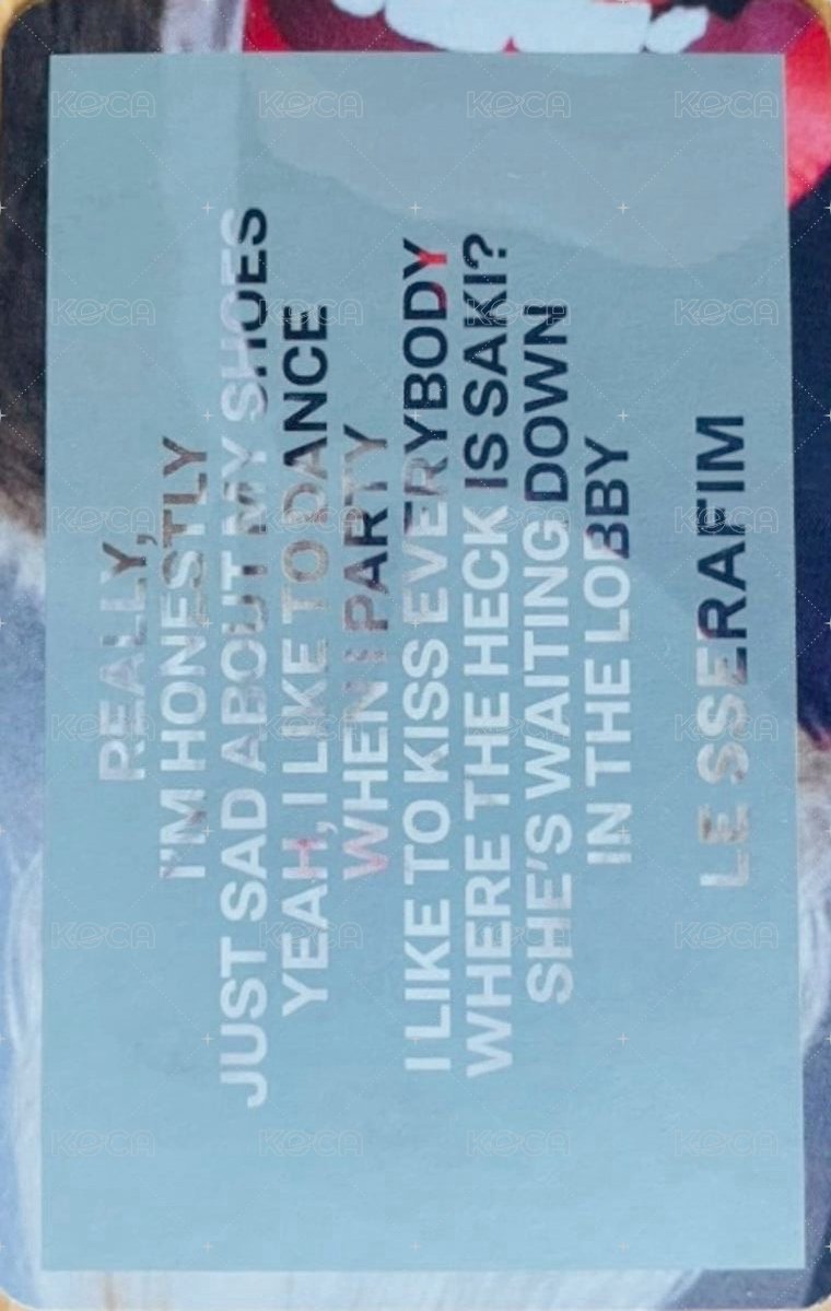 CRAZY 專輯卡 單封 背面