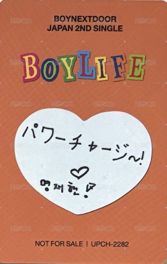 BOYLIFE 專輯卡 單封版 3 背面
