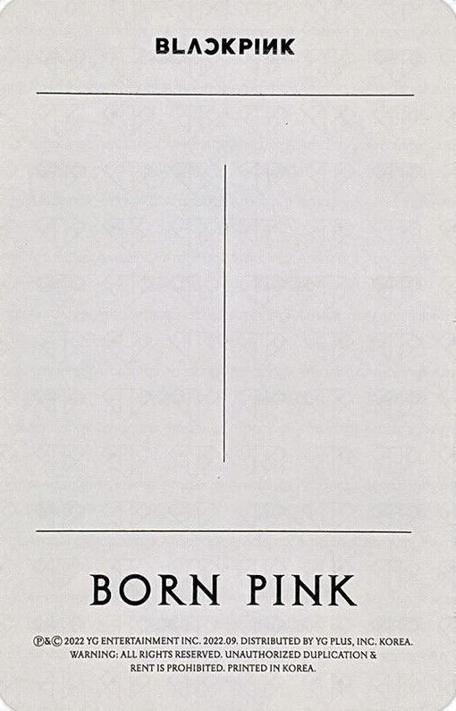 BORN PINK 專輯卡 Gray ver.A 背面