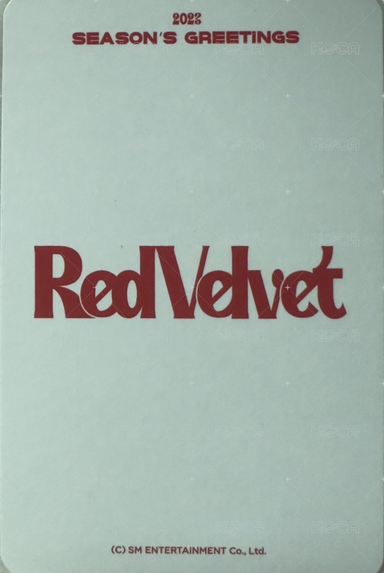 Red Velvet 2023 SEASON'S GREETINGS 年曆卡 2023 Season’s Greetings 台曆 Irene固配自拍小卡 背面