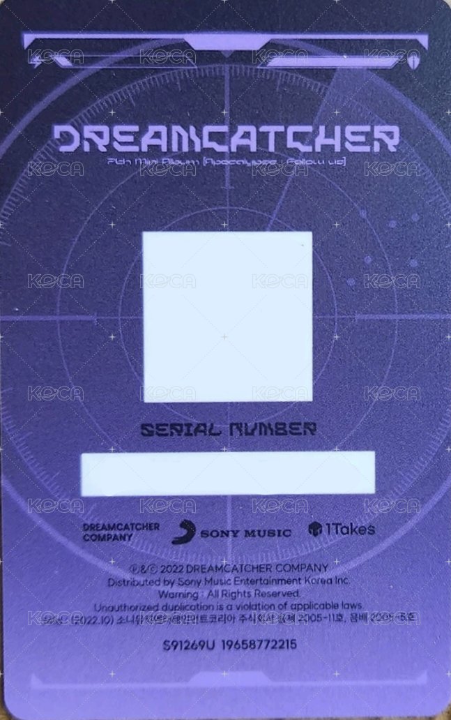 迷你七輯 專輯卡 (電子專QR卡) 背面