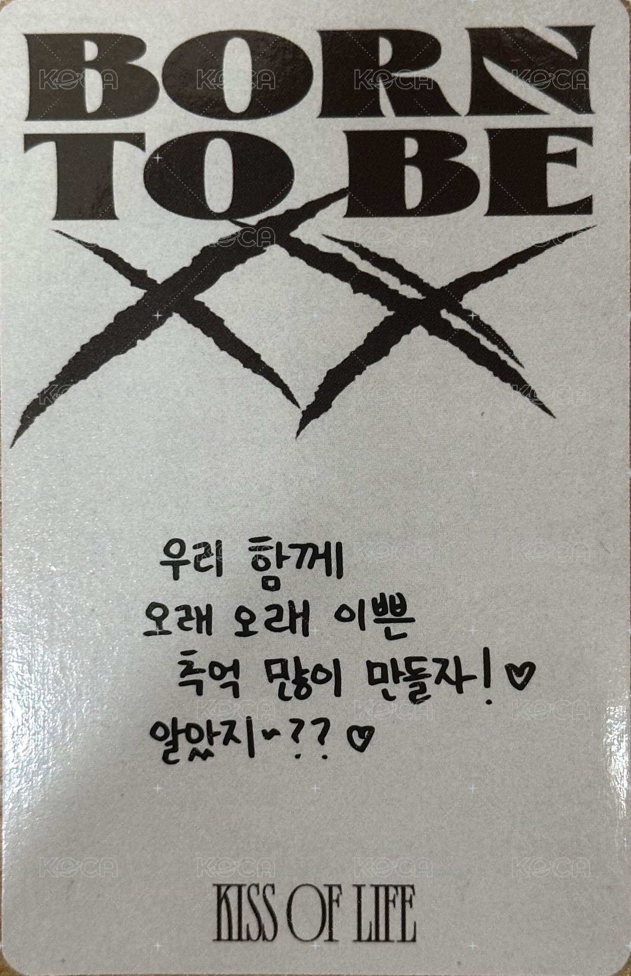 Born to be XX 專輯卡  背面