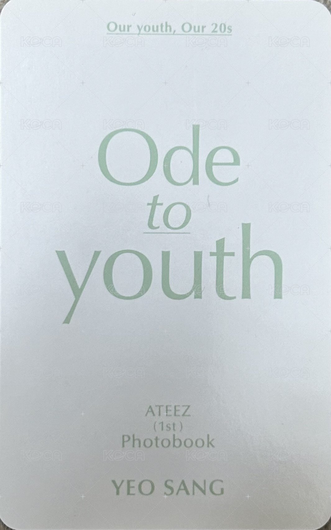 Ode to Youth 周邊卡  背面