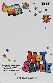 HOT SAUCE yg 卡冊 周邊卡  背面