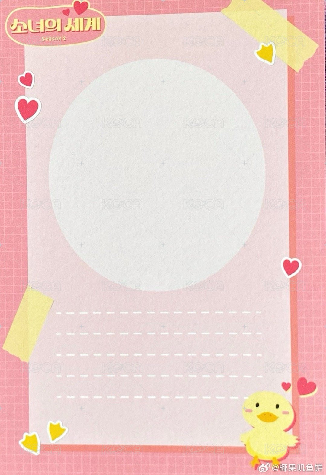 少女的世界 明信片  背面