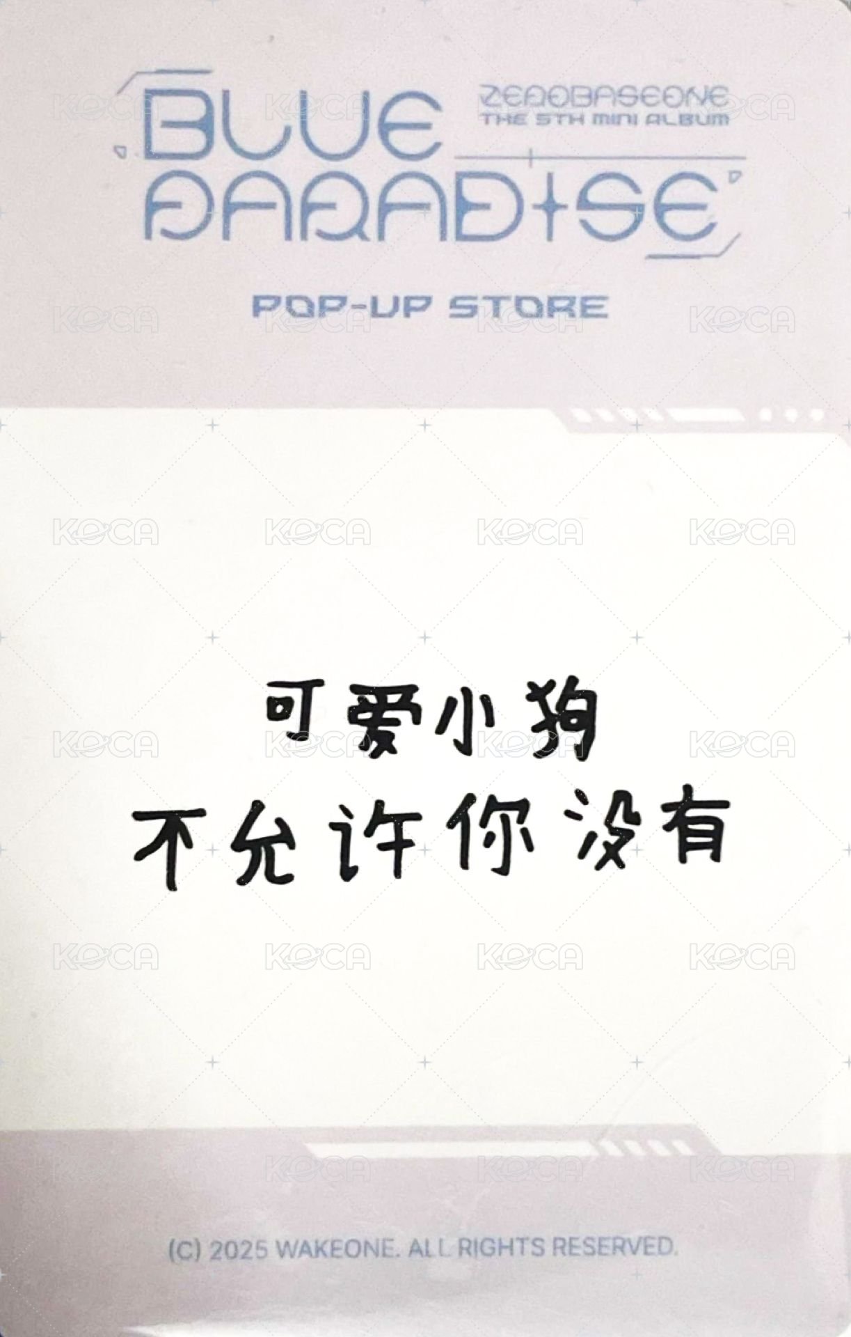 迷五快閃 yzy 滿額卡 北京第一週 背面