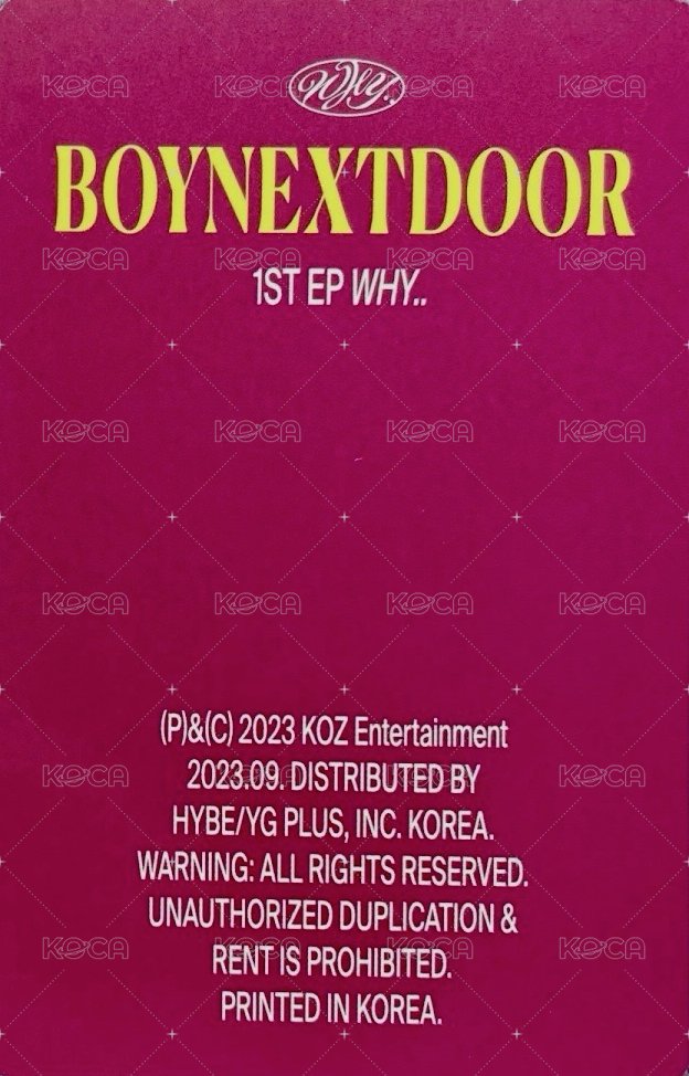 WHY.. target 特典卡 抱小熊 1 背面