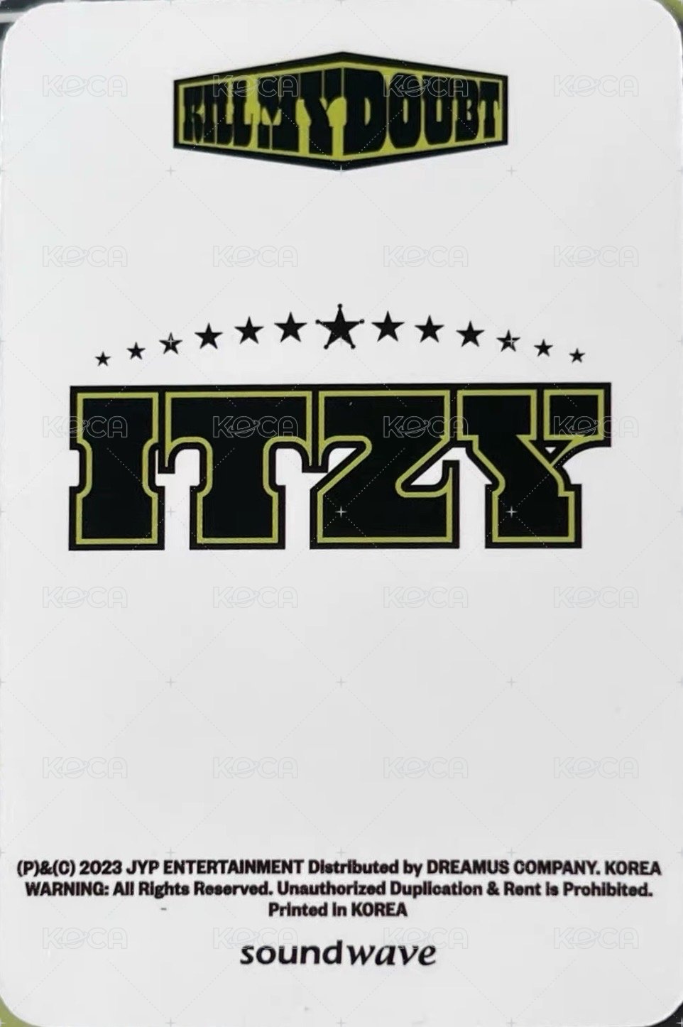 KILL MY DOUBT sw 8.0 簽售卡  背面