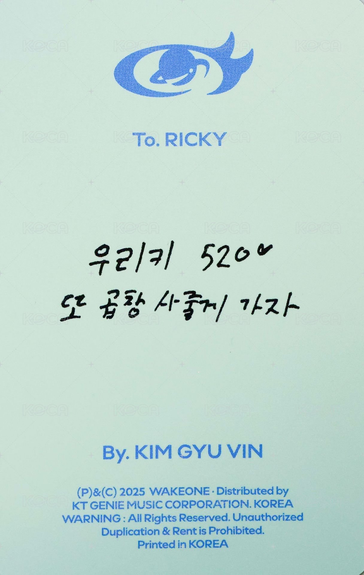 正規一 專輯卡 ORDINARY ver. 背面