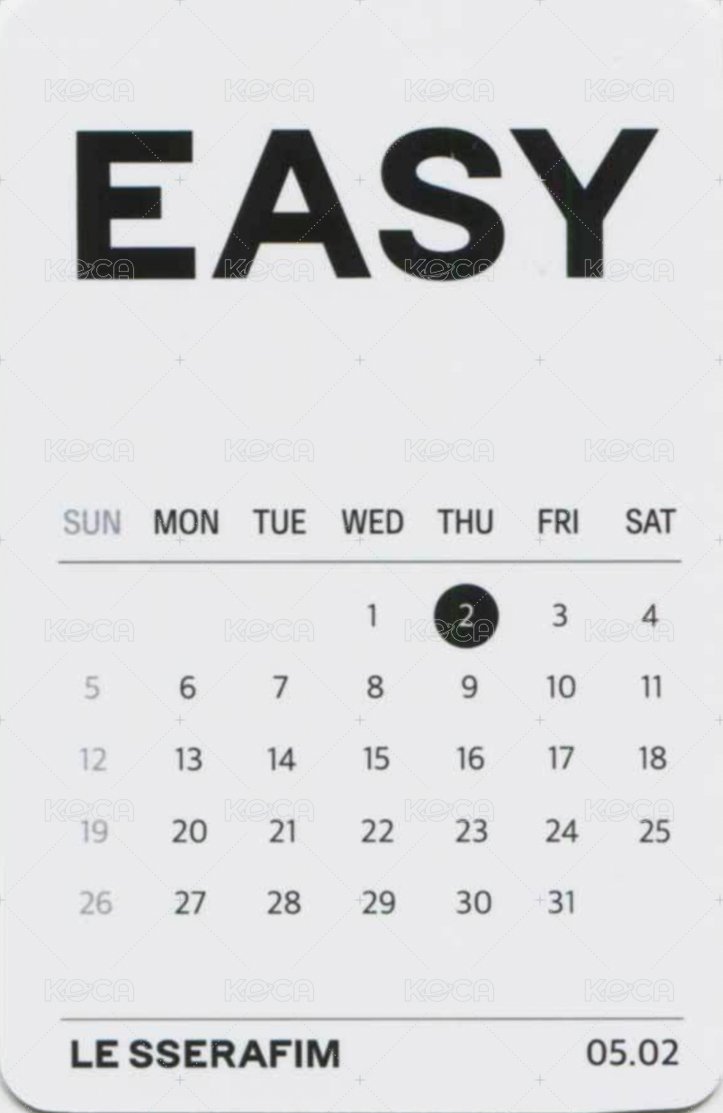 EASY yes24 預售 特典卡 團卡 背面