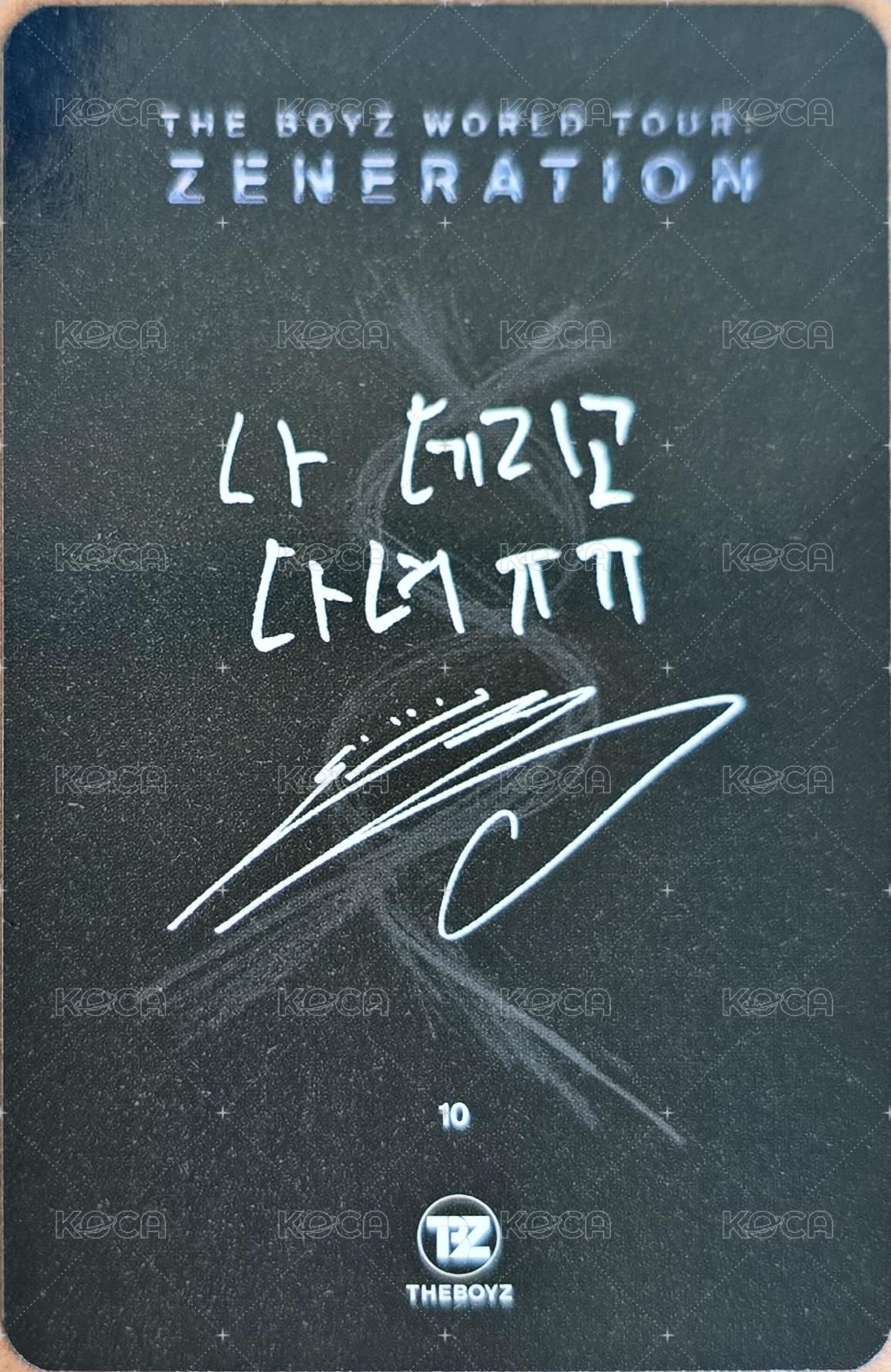 THE BOYZ 2ND WORLD TOUR : ZENERATION 隨機卡  背面