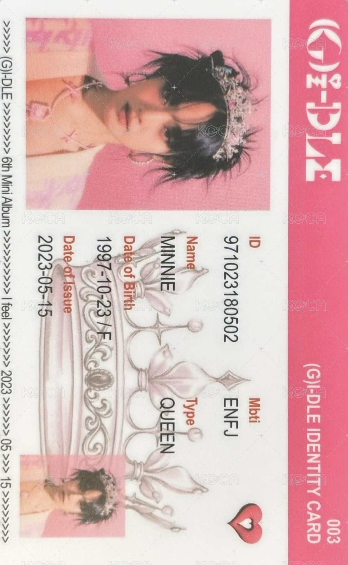 I feel 專輯卡  正面