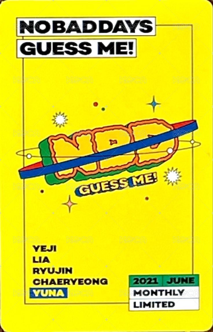 NO BAD DAYS 周邊卡 六月 背面