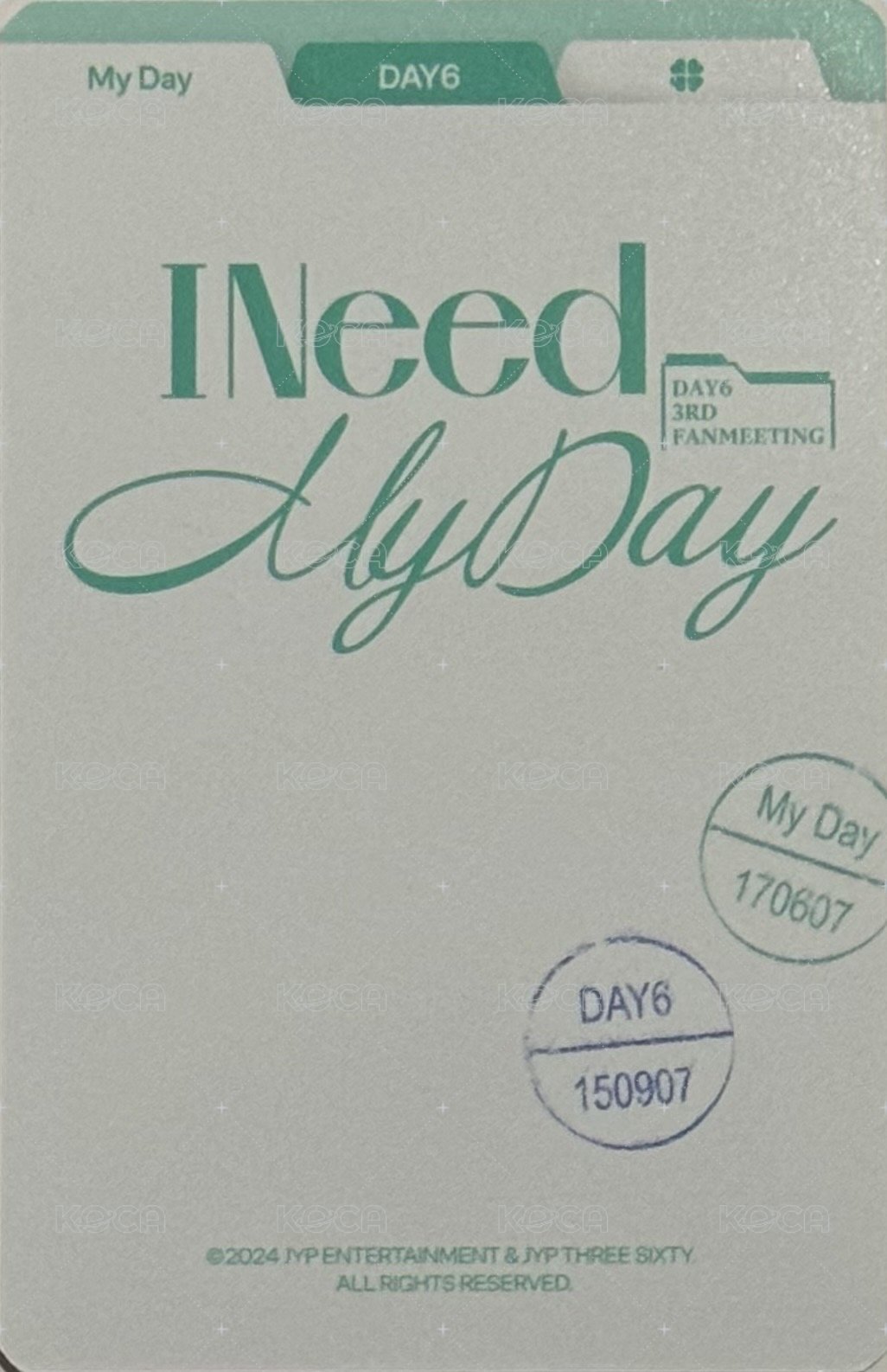 3RD FM PVC卡冊 周邊卡  背面