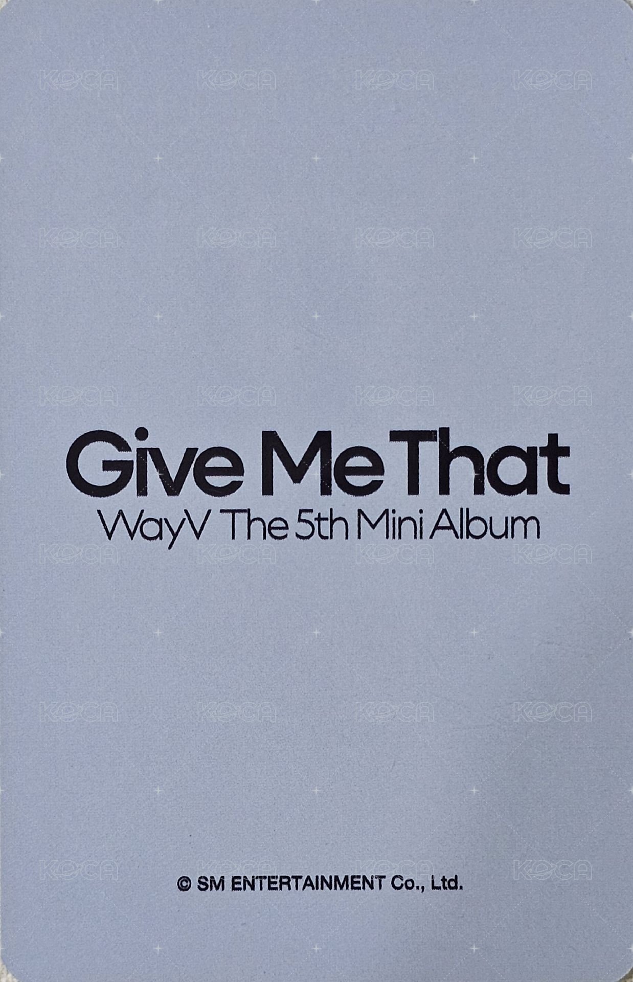 Give Me That ma 釜山線下 簽售卡  背面