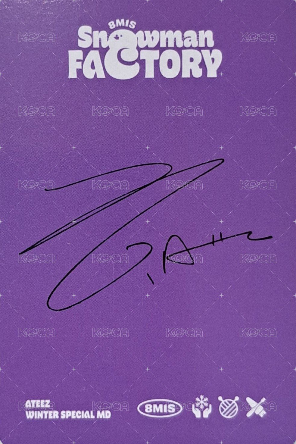 ATEEZ WINTER SPECIAL MD : SNOWMAN FACTORY  滿額卡  背面