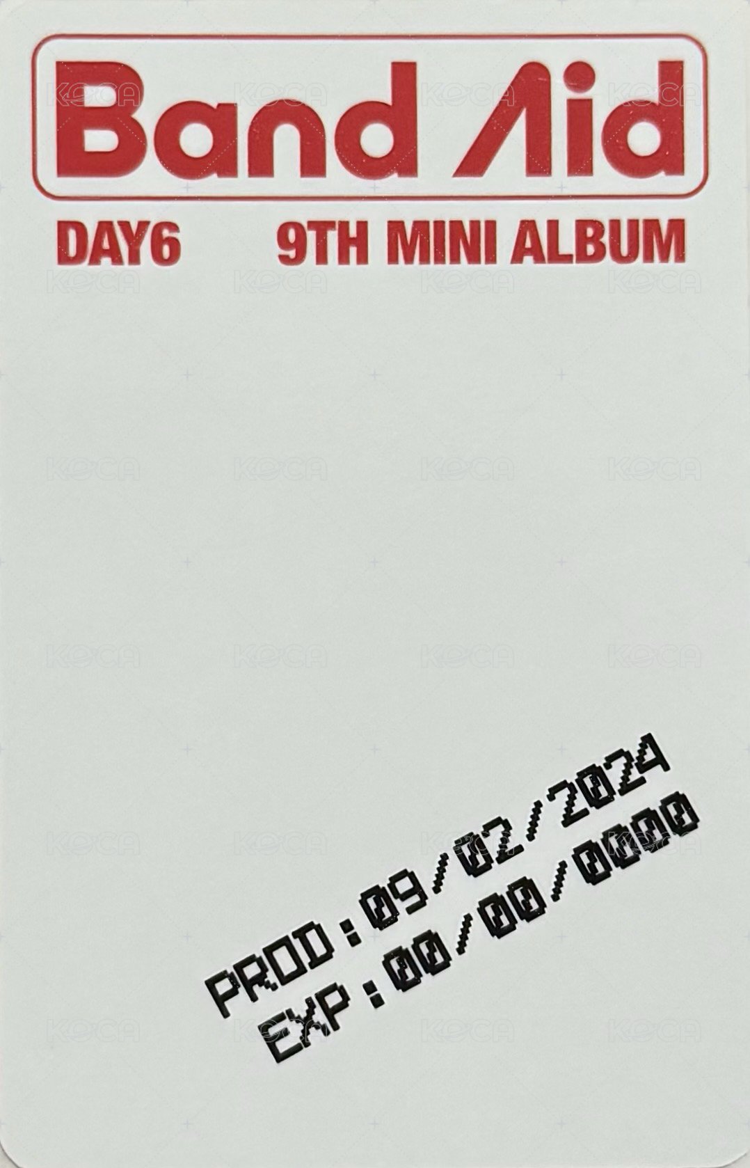 迷九 一般專 專輯卡 Band Aid ver. 背面