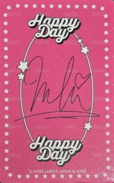 Happy Day  2023~2024 周邊卡 BIRTHDAY KIT卡 背面
