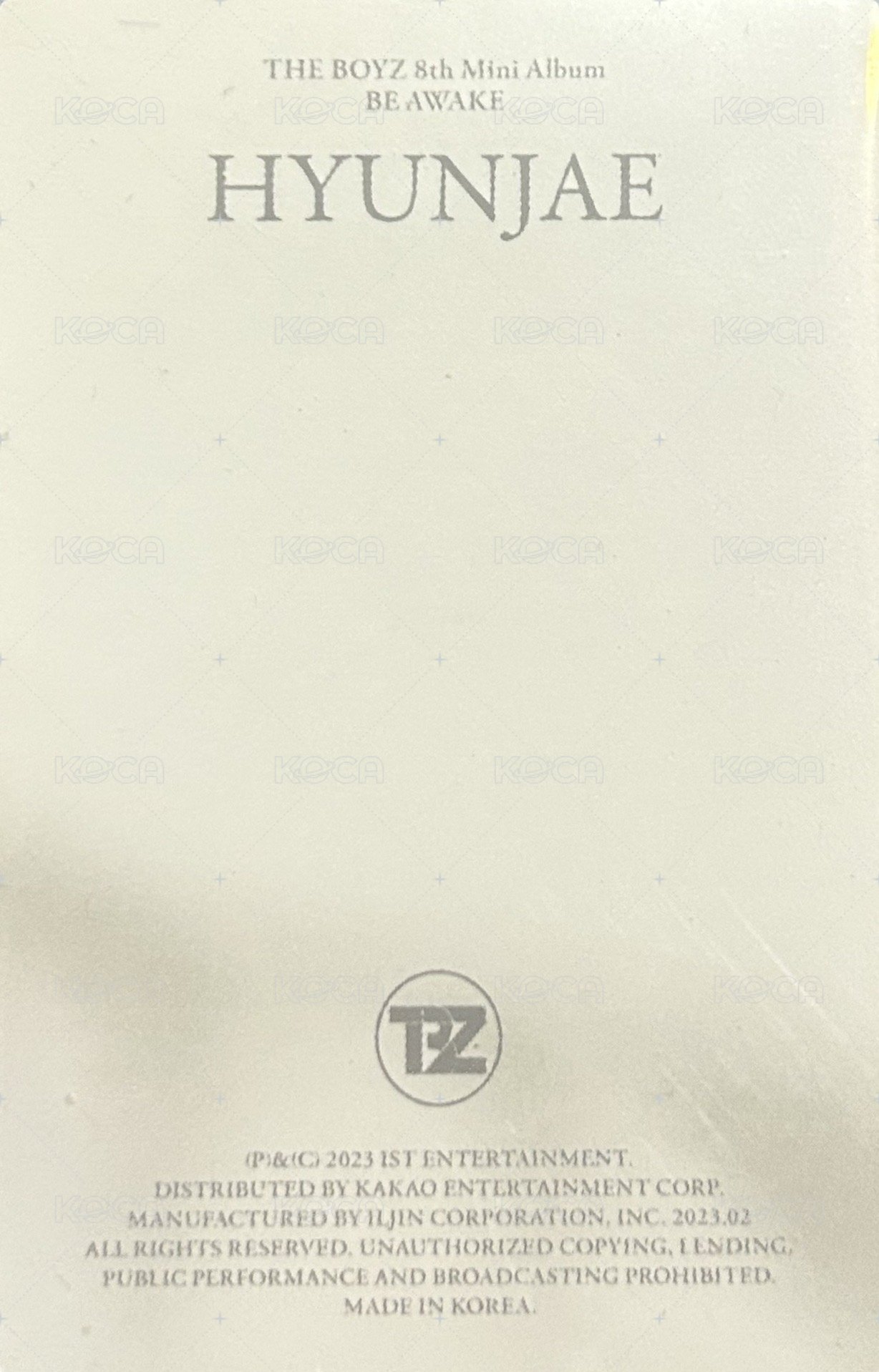 BE AWAKE 專輯卡  背面