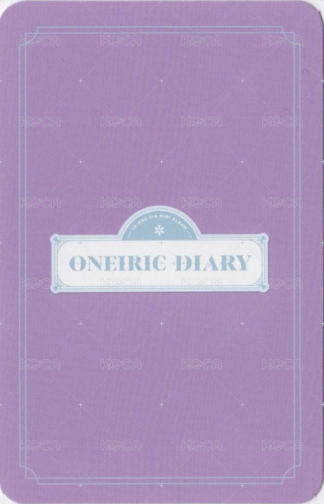 Oneiric Diary 專輯卡 日記：DIARY版 背面