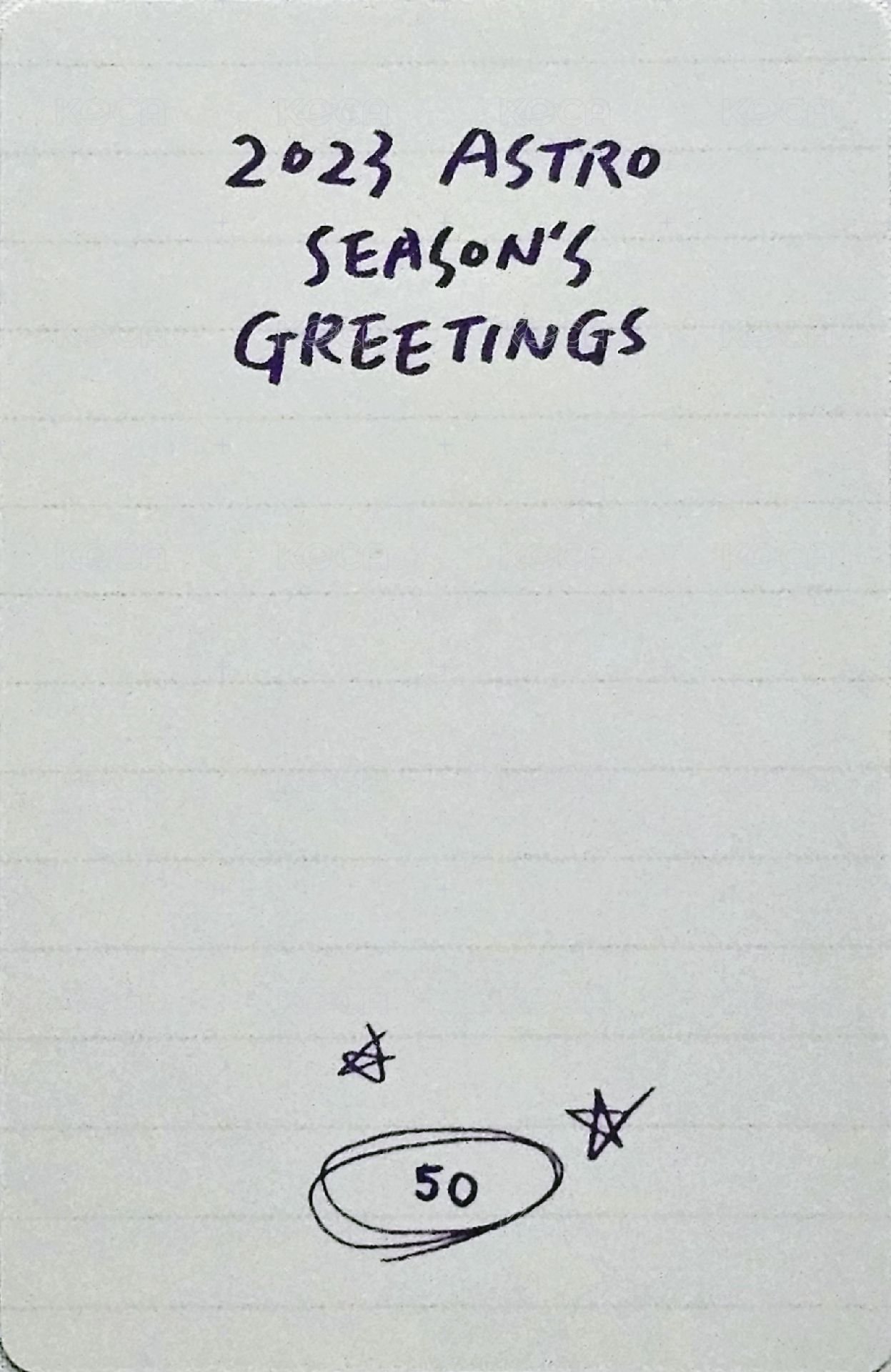 2023 年曆 隨機卡  背面