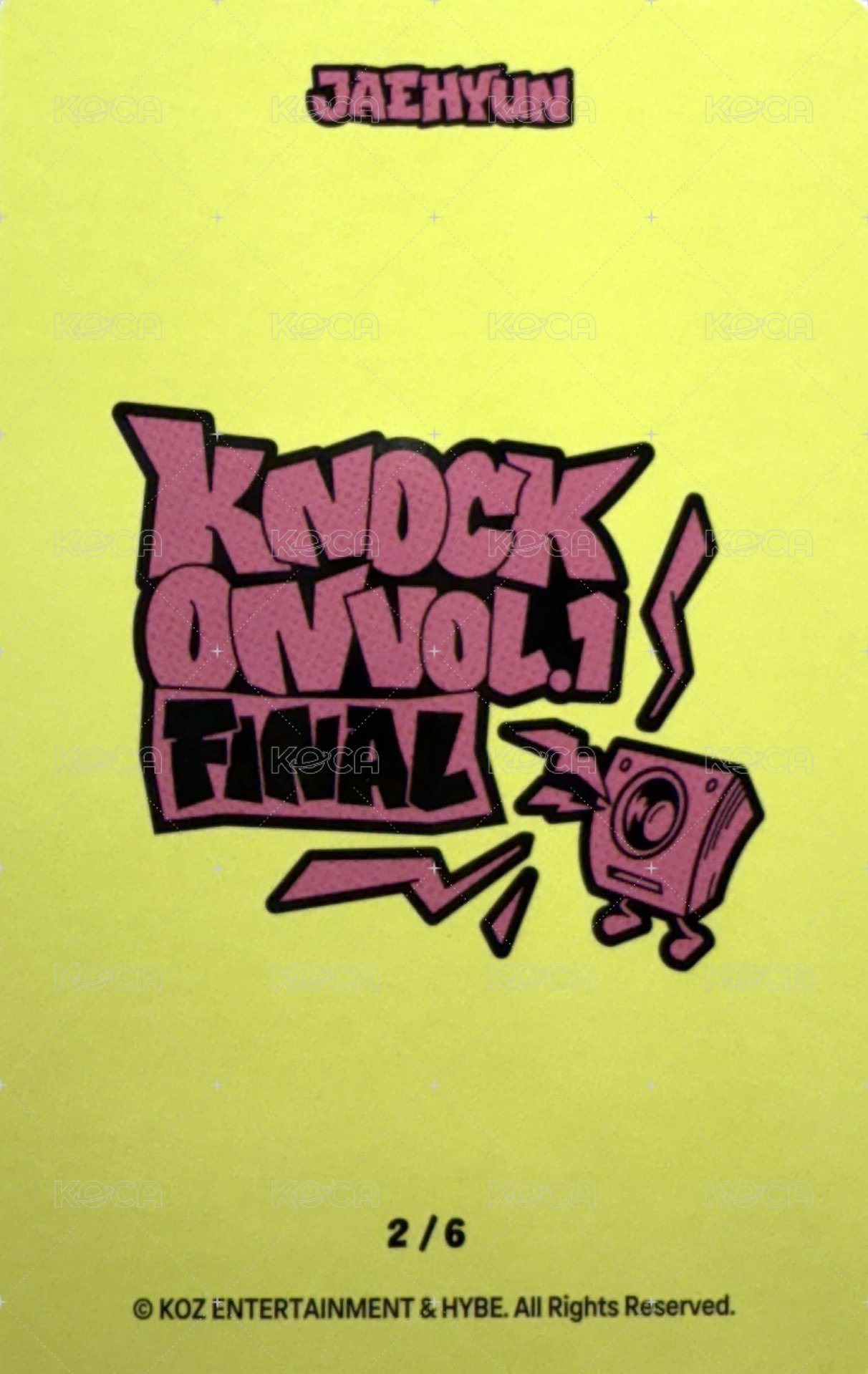 Knock On 巡迴 隨機卡 FINAL 場周 2/6 背面