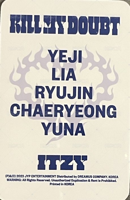 KILL MY DOUBT sw Qoo10 2.0 簽售卡  背面