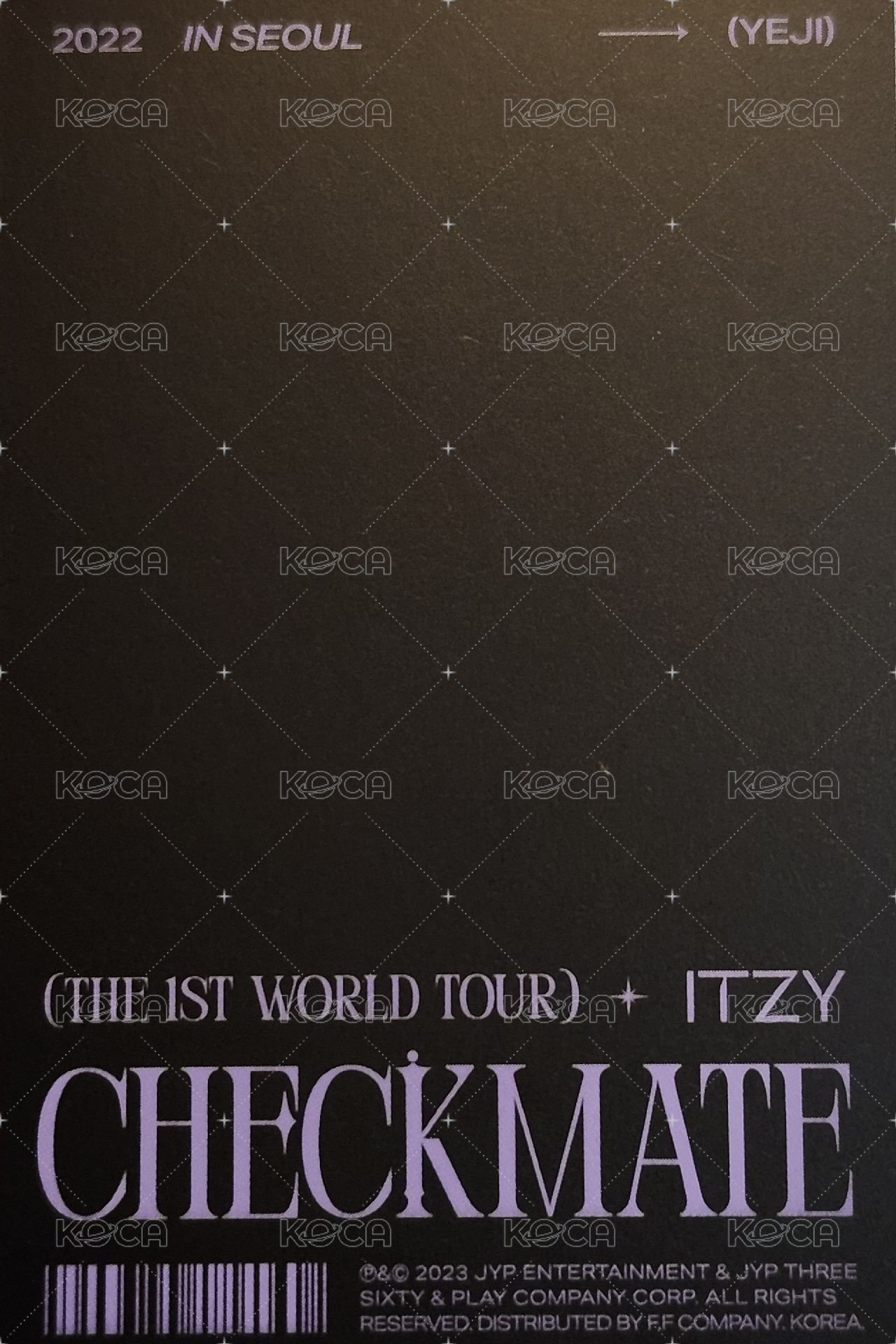 CHECKMATE 世巡 演唱會 DVD / CD 卡  背面