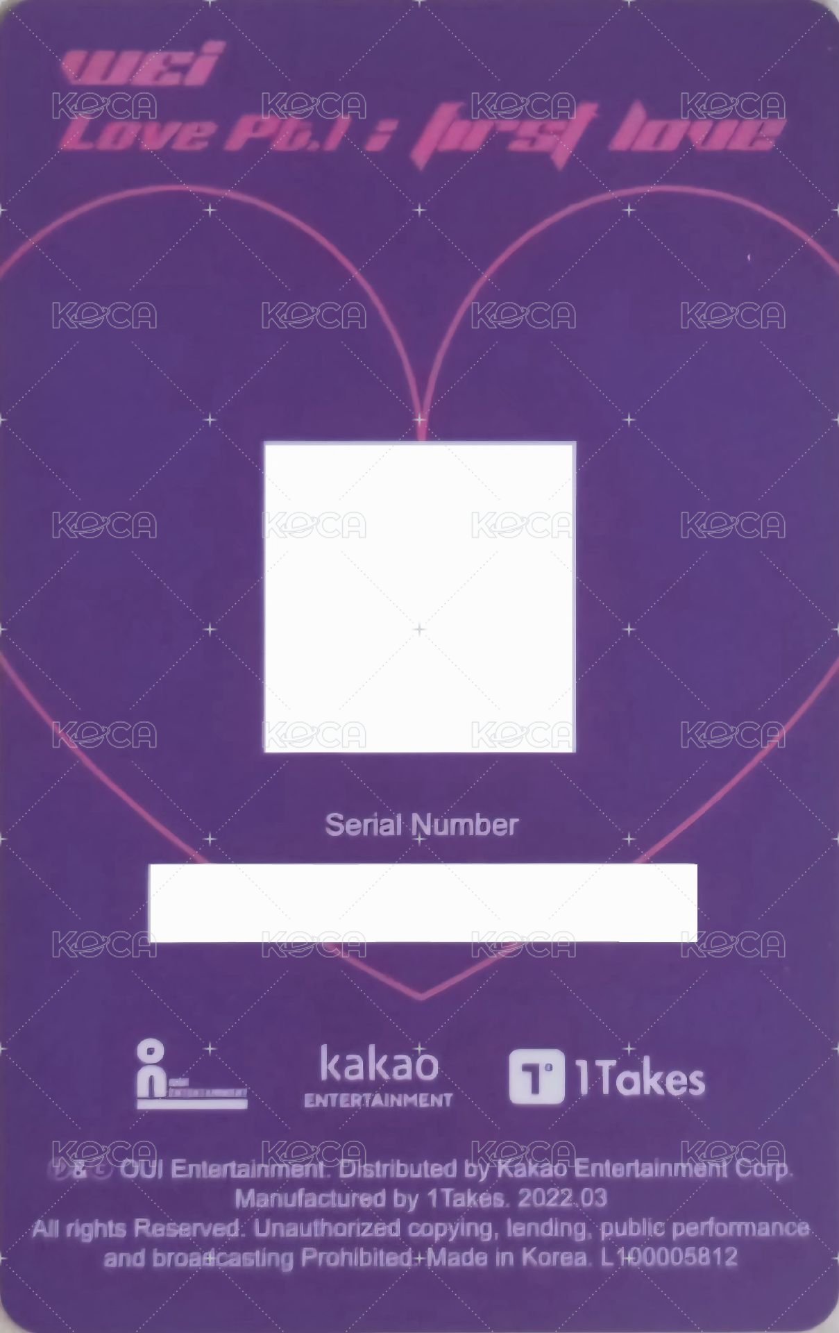 迷你四輯 專輯卡 電子專QR卡 背面