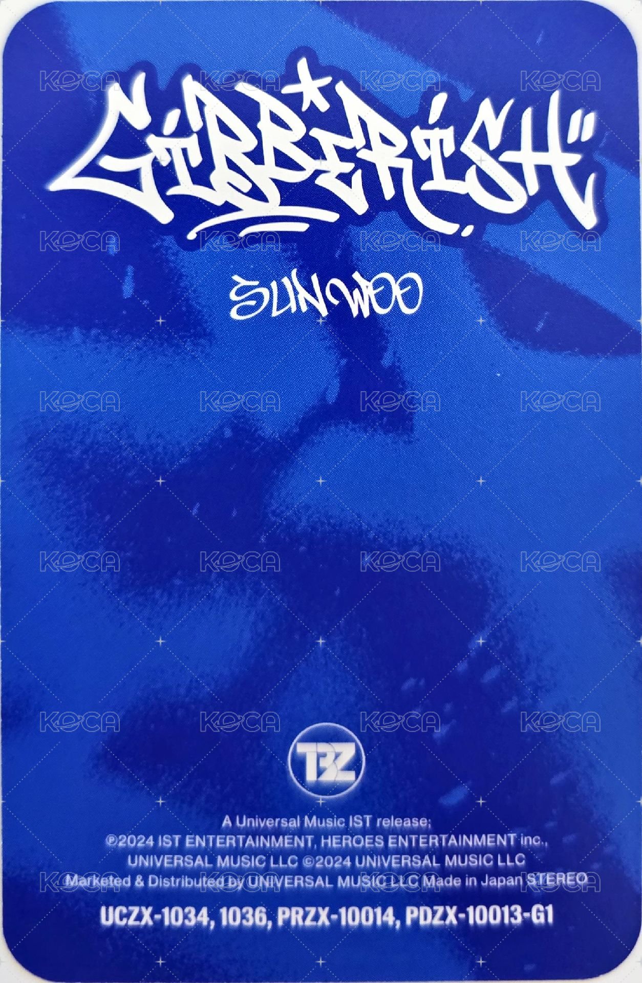 GIBBERISH 專輯卡  背面