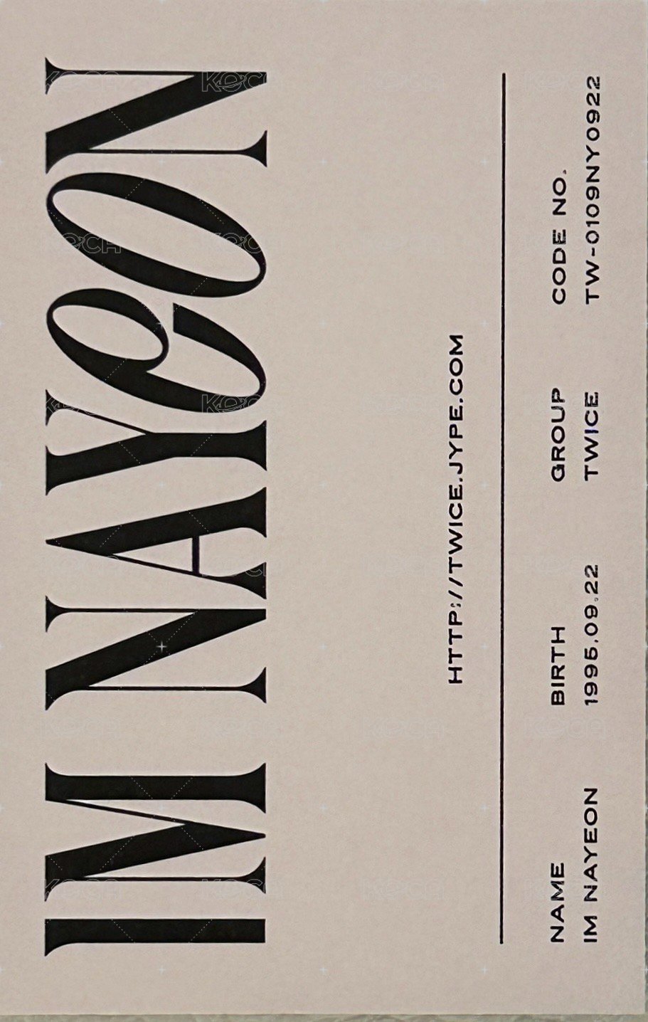 IM NAYEON 專輯卡  背面