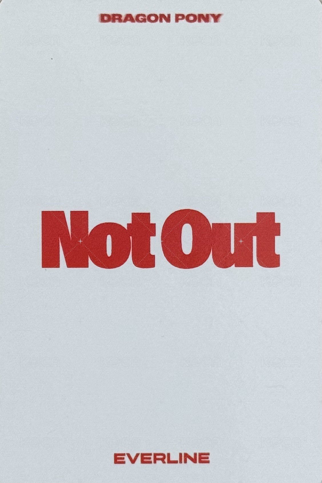 Not Out el 線上簽售 特典卡  背面