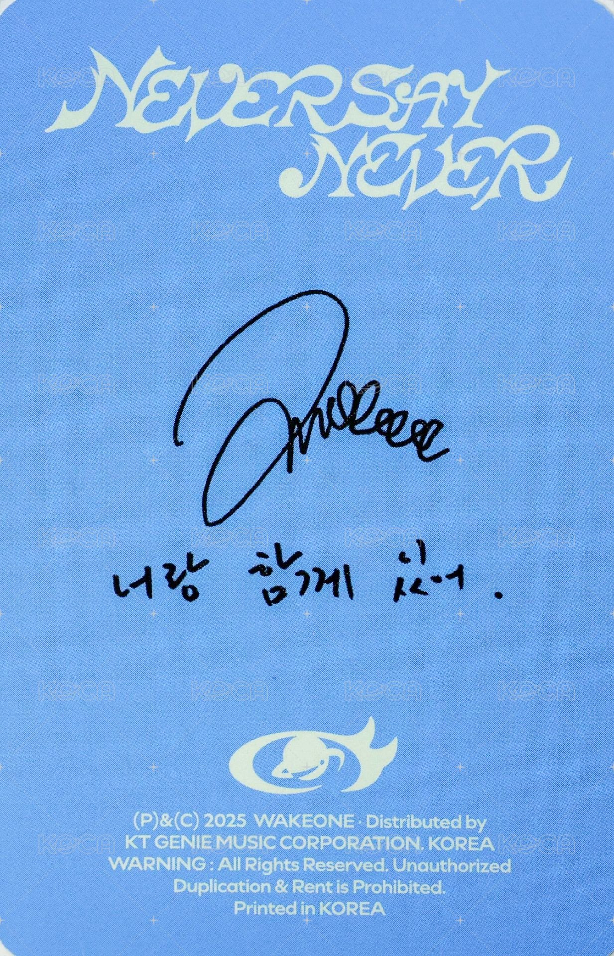 正規一 專輯卡 ORDINARY ver. 背面