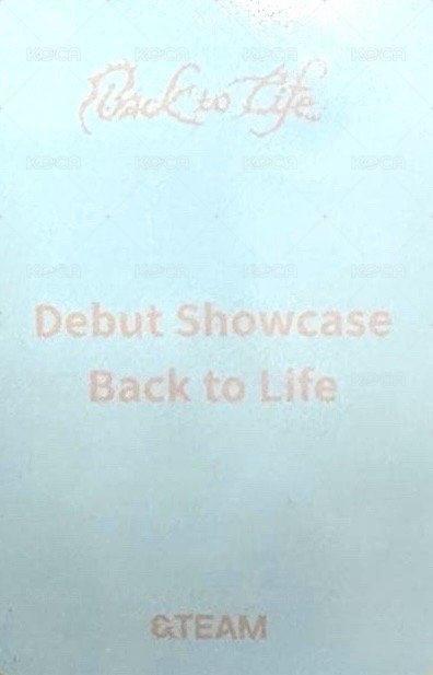 BTL 抽選卡 韓國Showcase 逆應援 背面