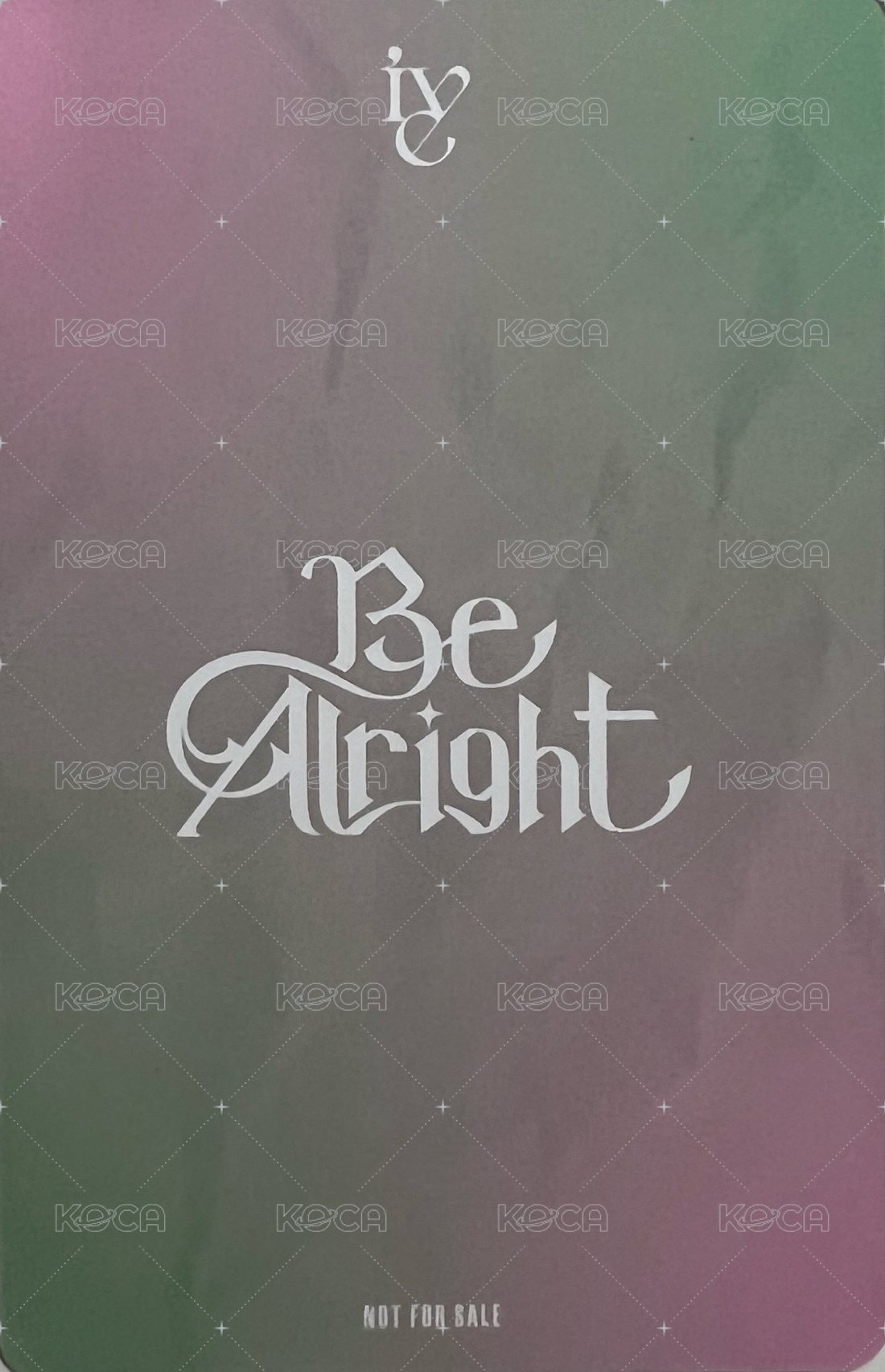 Be Alright   幸運卡 全國共通特典 背面