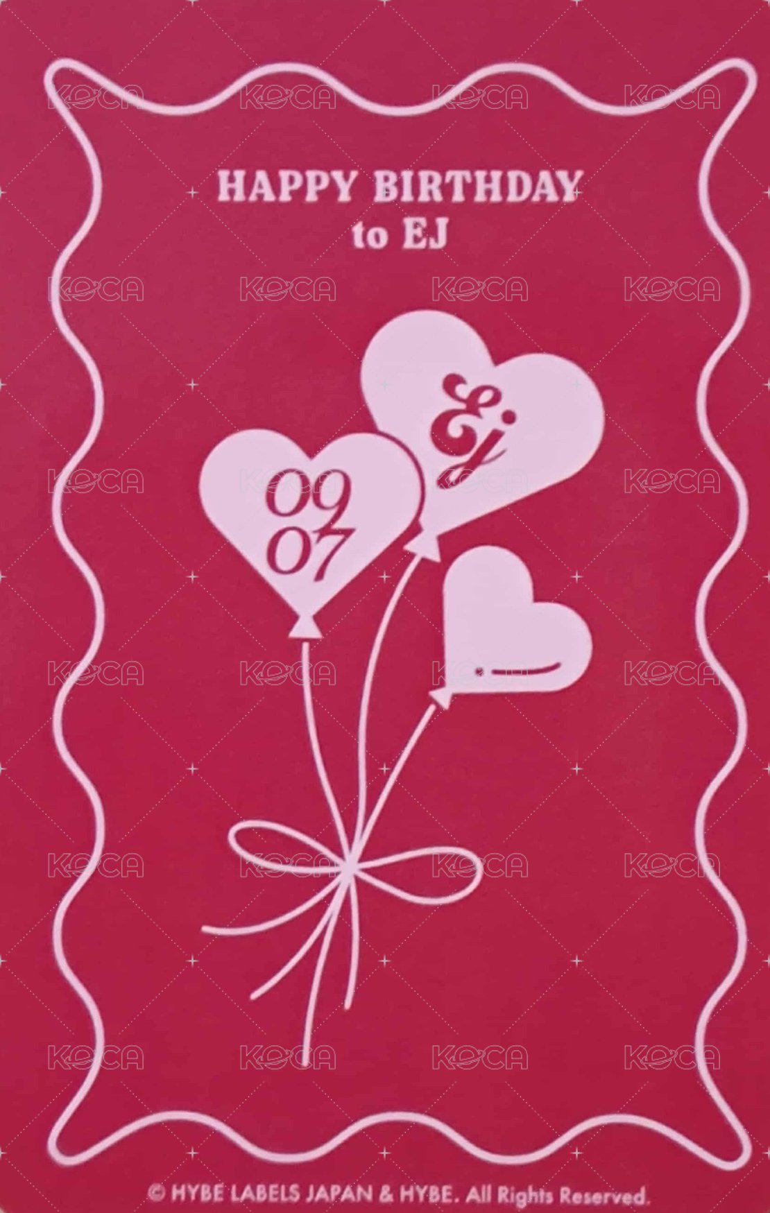 Happy Day  周邊卡 2024~2025 影像通話卡 背面