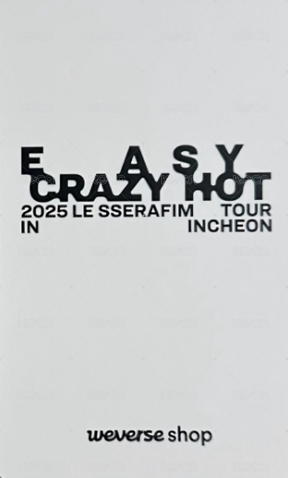 25‘巡迴 入場卡 / 場限卡 首爾仁川場限B 背面